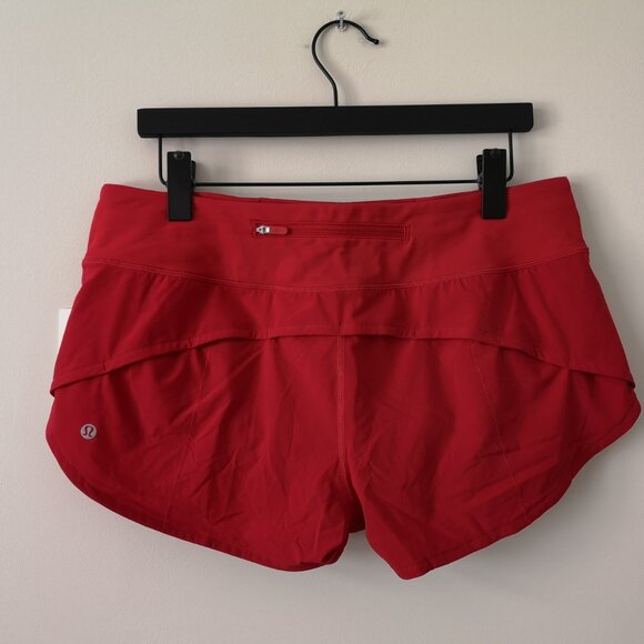 NWT LULULEMON DKRD Red LTWT Speed Up Low Rise 2.5" Lined Shorts 10 - Picture 4 of 8